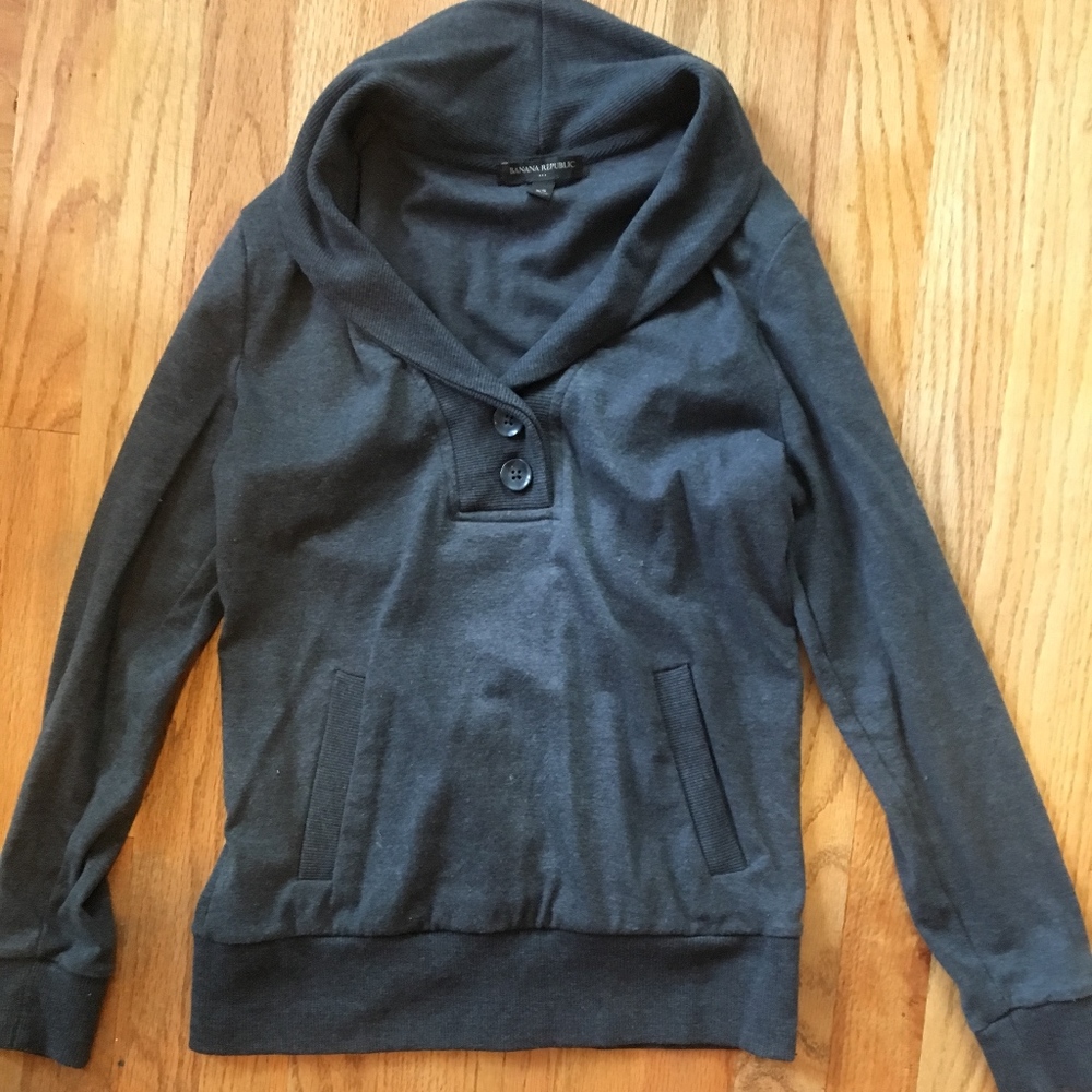 Banana Republic charcoal button up sweater